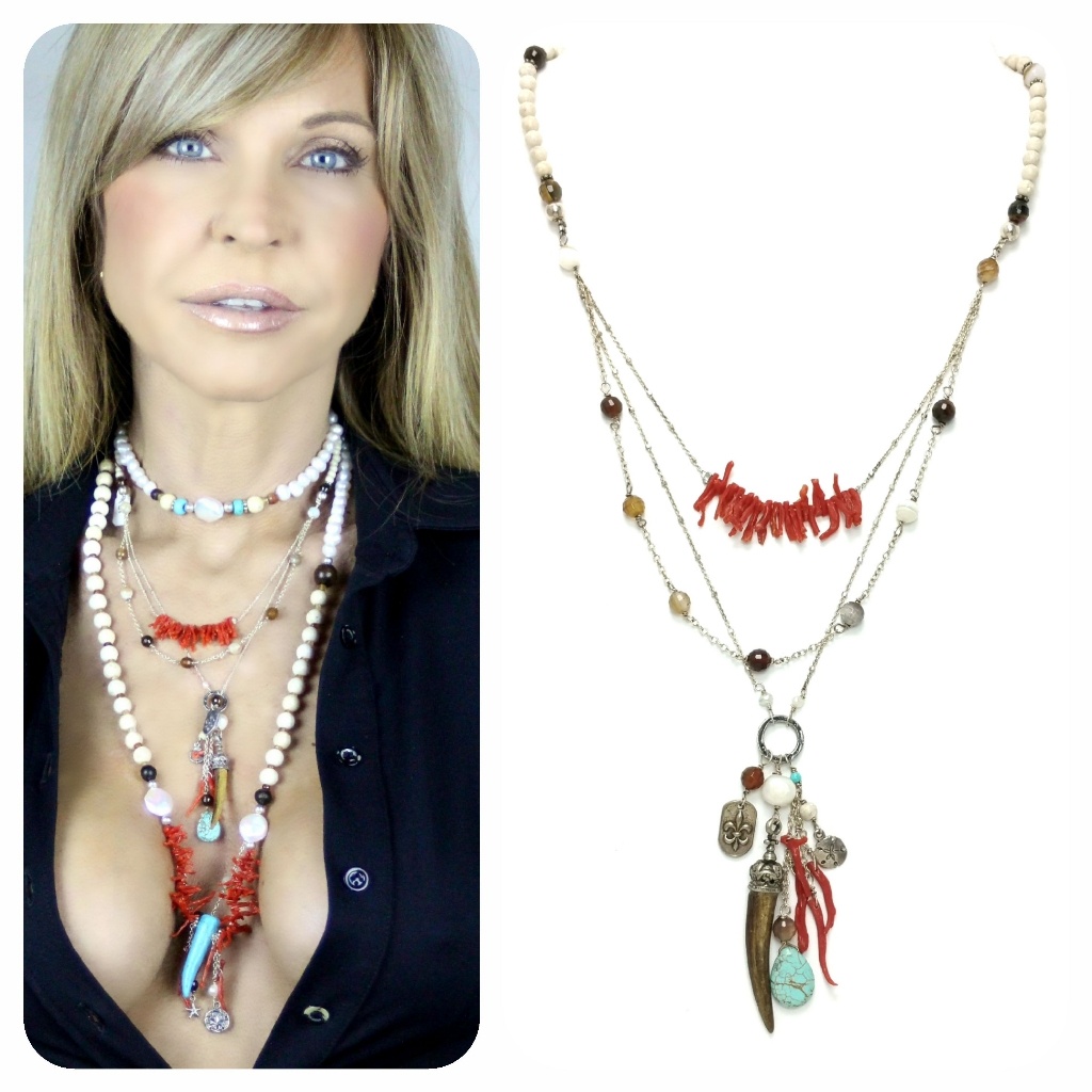 Kinley Ss Beachy Multi Strand Necklace